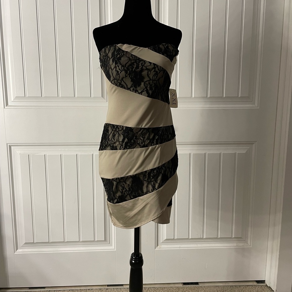 NWT tan and black dress